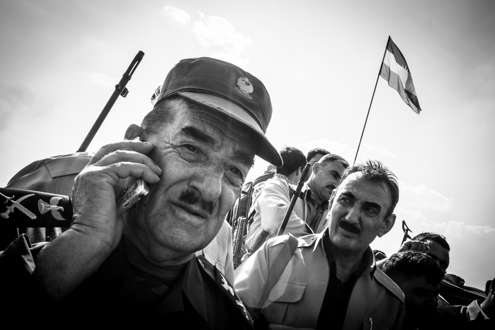 Peshmerga soldiers on the Gwer front line, southwestern Erbil, May 3, 2016. (Photo: Kurdistan24/Alexandre Afonso)